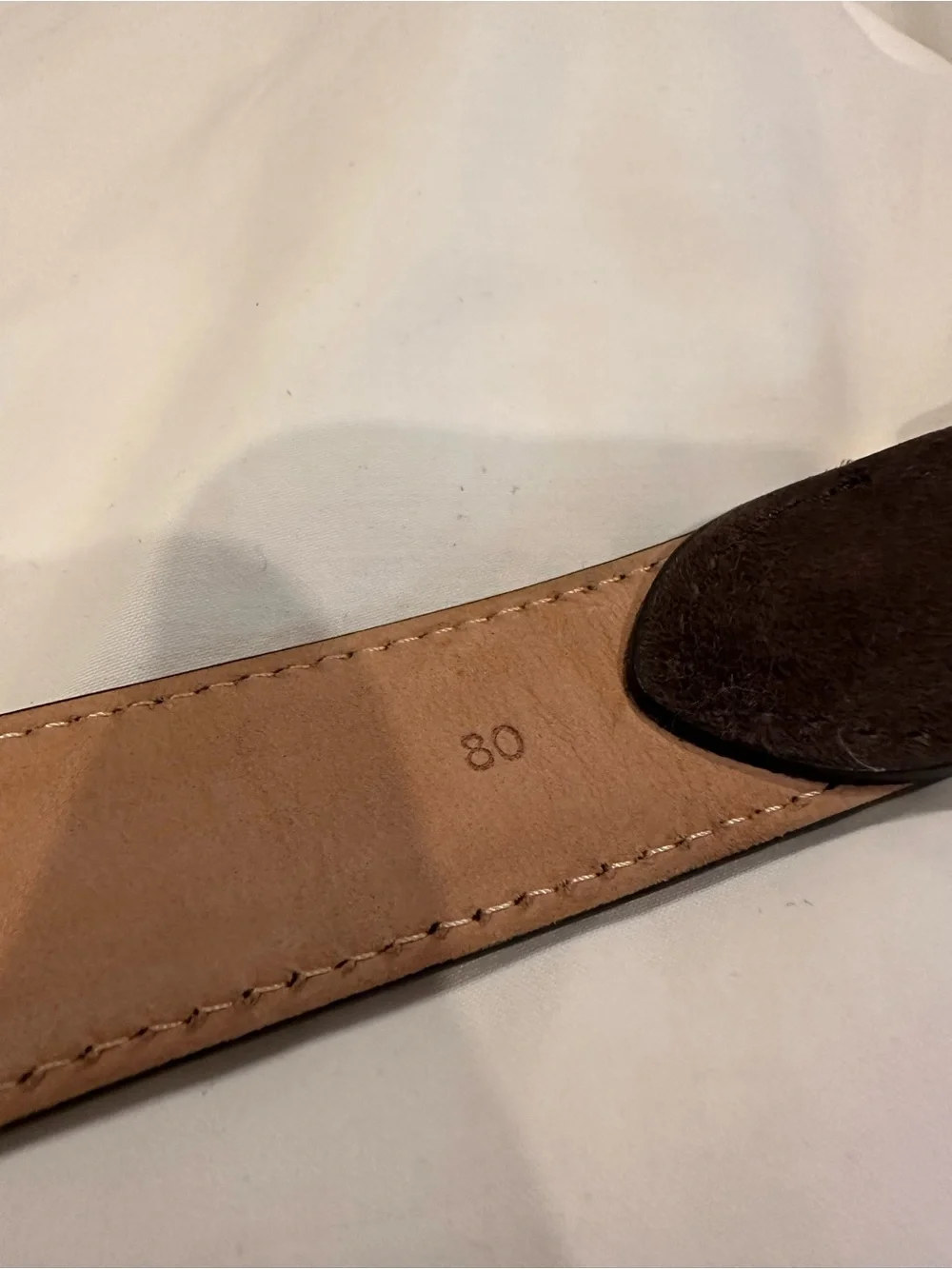 KHAITE Suede Leather Women's Belt with Gold Buckle - Dark Brown